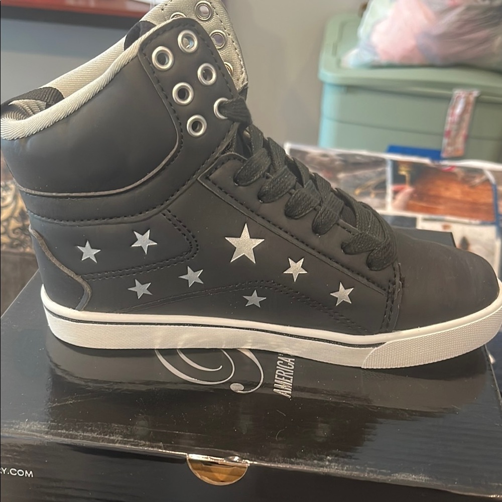 Pastry Black and Silver High-Top Sneakers